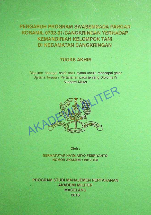 PENGARUH PROGRAM SWASEMBADA PANGAN KORAMIL 0732-01/CANGKRINGAN TERHADAP KEMANDIRIAN KELOMPOK TANI DI KECAMATAN CANGKRING